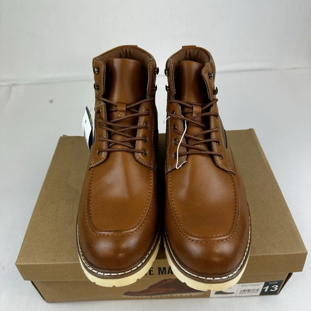 Steve‎ Madden Mens Chukka Boots P-Bleekr Cognac Sz. 13M Lace Up Ortholite